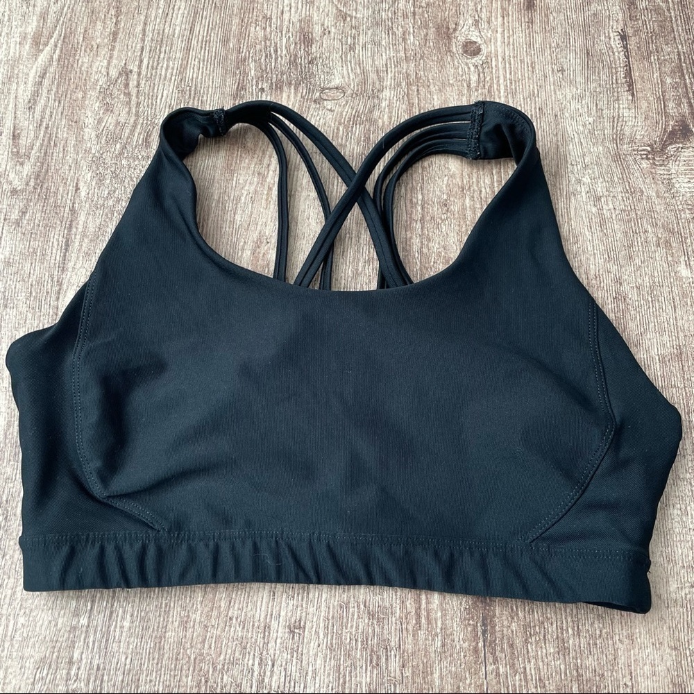 Dip Black Strappy Razorback Sports Bra Size Medium